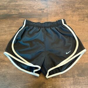 Nike Black Athletic Shorts with White Piping